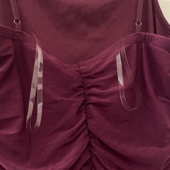 Sleeveless Spaghetti Strap Square Neck Ruched Stretch Sheath Dress - Picture 9 of 11